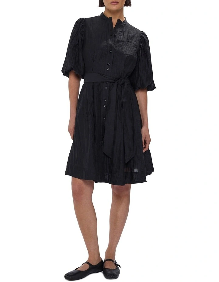 Hannah Button Through Dress in Black image 1