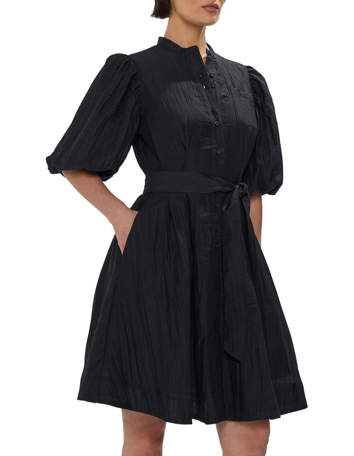 Hannah Button Through Dress in Black image 2
