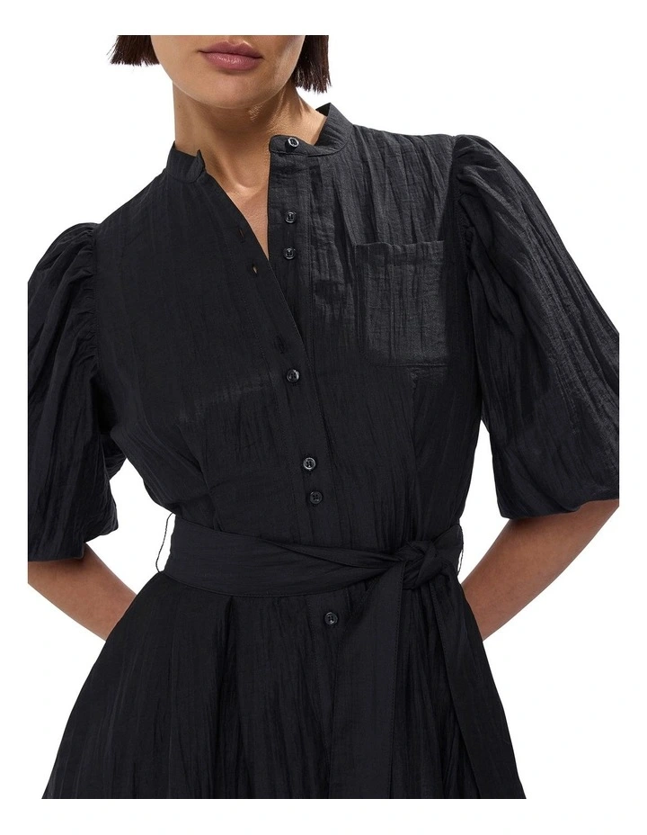 Hannah Button Through Dress in Black image 3
