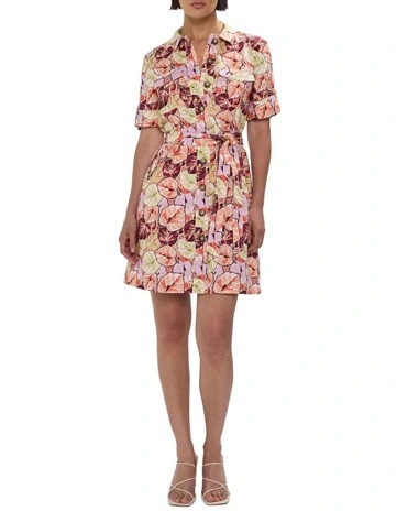 Plant Touch This Shirt Dress in Pink Multi