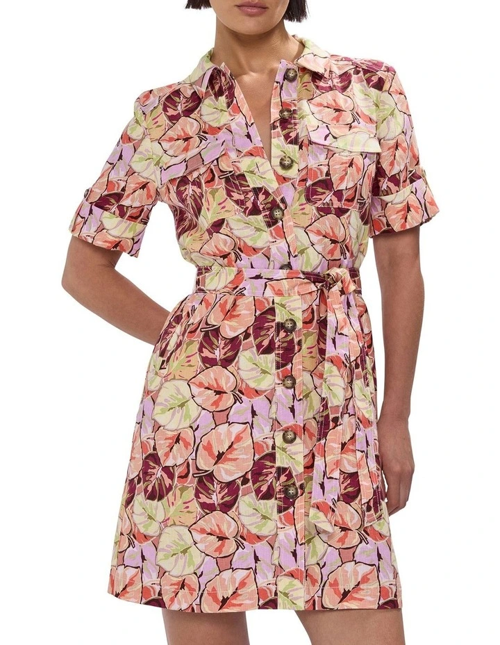 Plant Touch This Shirt Dress in Pink Multi image 2
