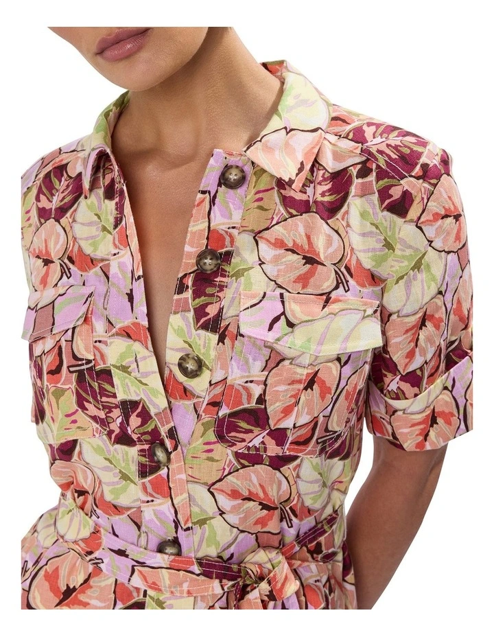 Plant Touch This Shirt Dress in Pink Multi image 3
