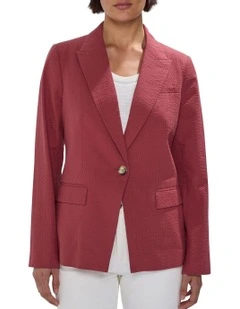 Moonstruck Seersucker Blazer in Dark Mahogany