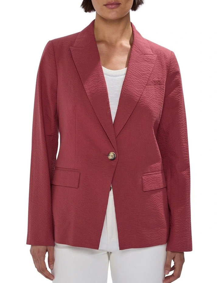 Moonstruck Seersucker Blazer in Dark Mahogany image 1