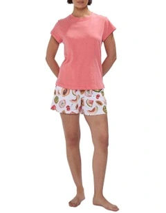 Pawpaw-some Pyjama Tee Set in Coral Multi