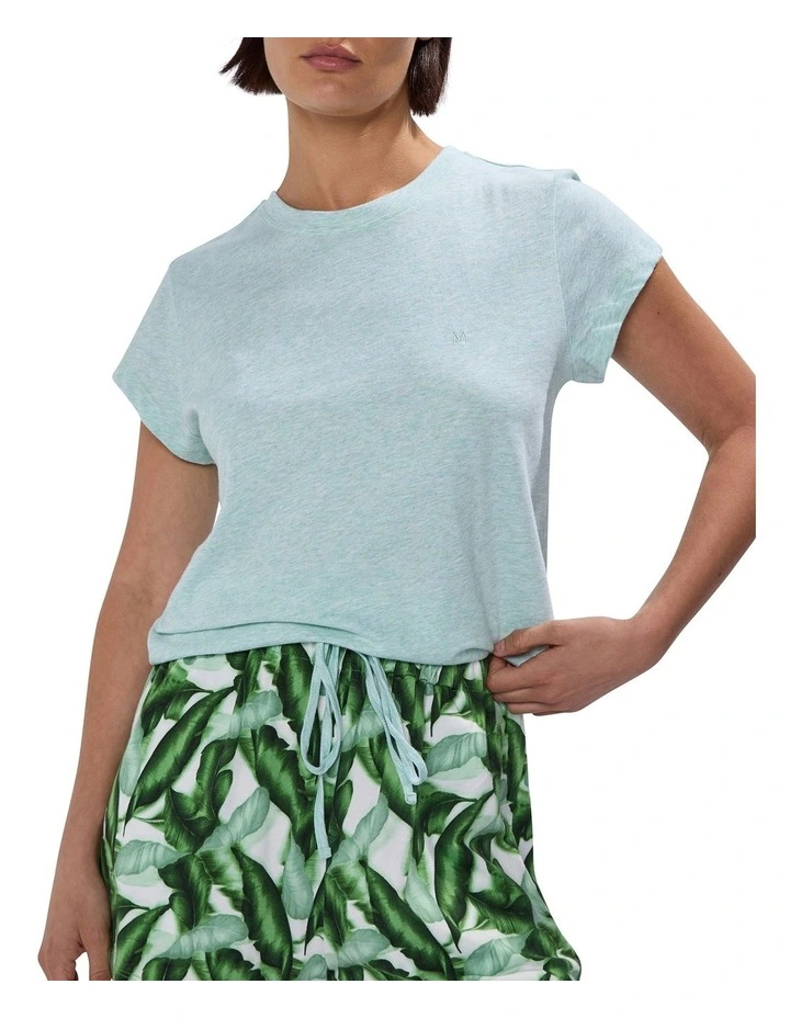 Hot Tropics Pyjama Tee Set in Green Multi image 2