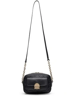 Candie Leather Camera Bag in Black
