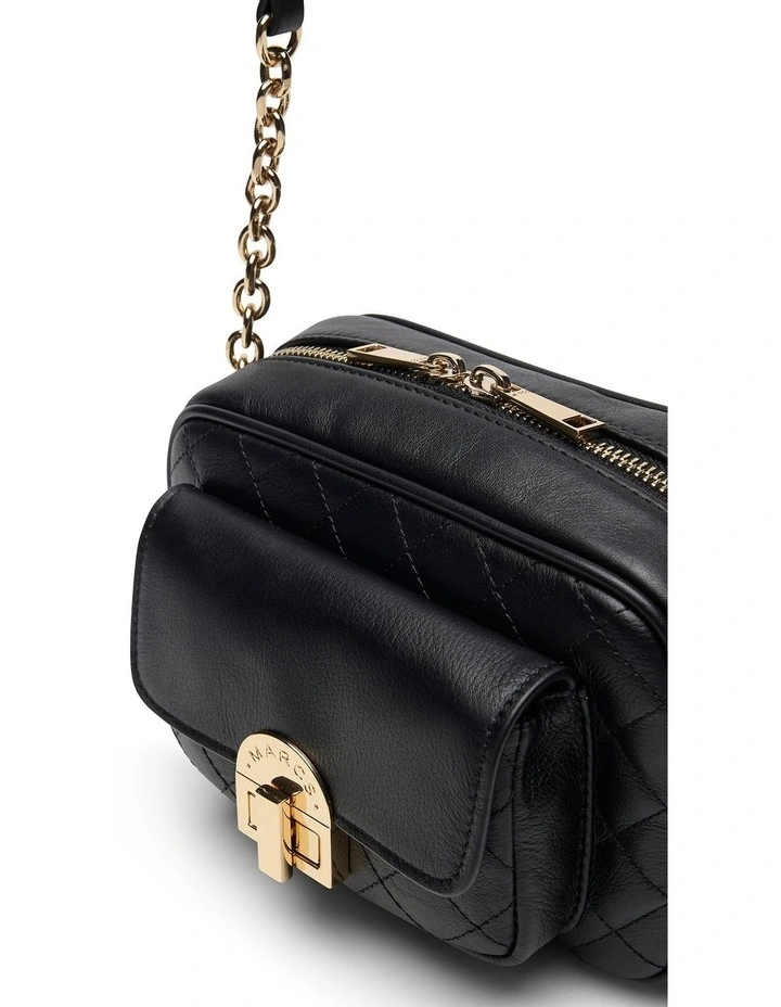 Candie Leather Camera Bag in Black image 3