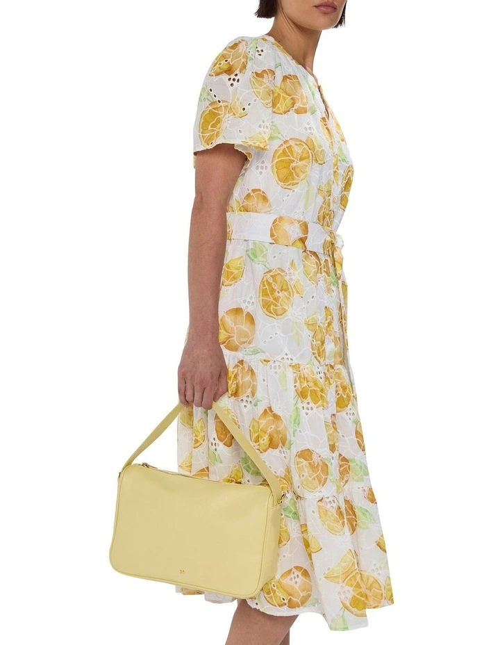 Asha Leather Shoulder Bag in Butter image 5