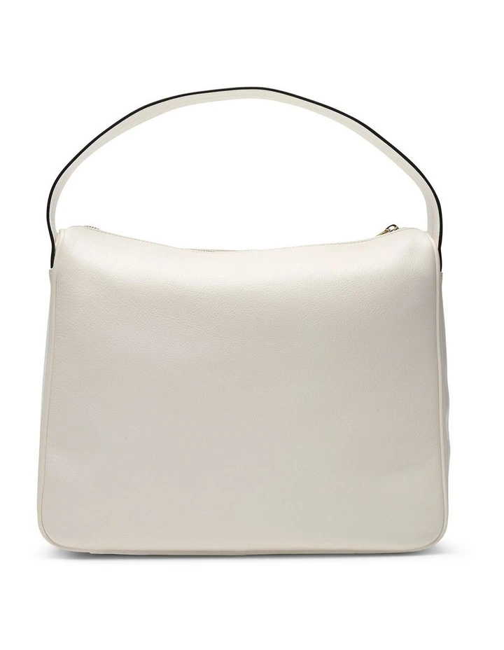 Asha Leather Tote Bag in Ivory image 2