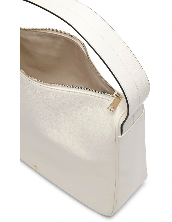 Asha Leather Tote Bag in Ivory image 4