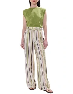 In The Spot-stripe! Pant in Green Stripe