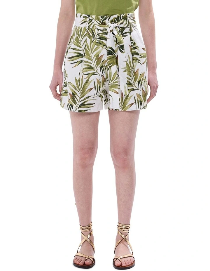 Leaf The City Linen Short in Ivory Multi image 2