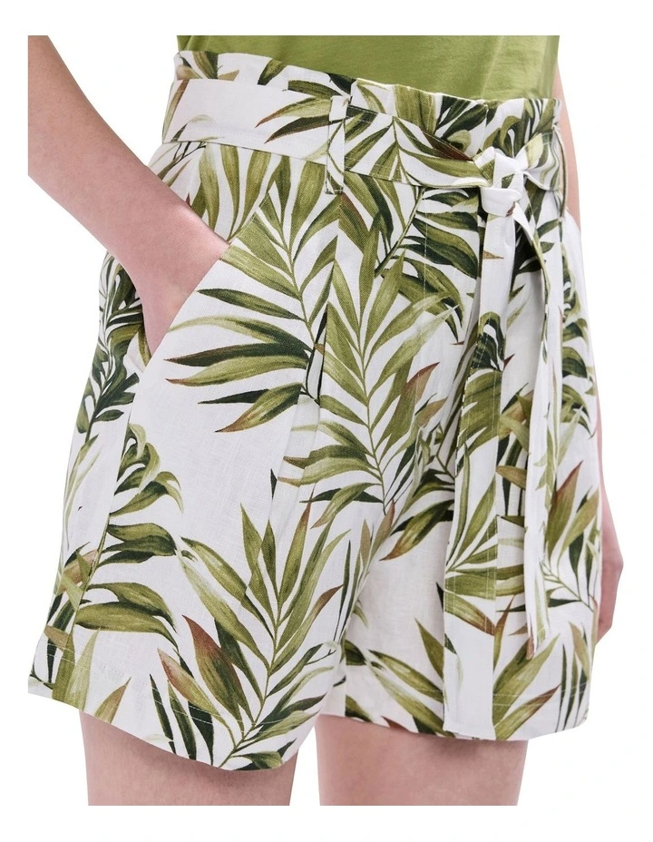 Leaf The City Linen Short in Ivory Multi image 3
