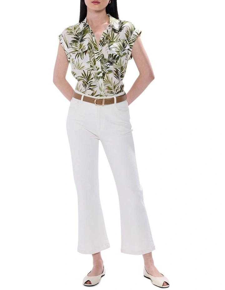 Leaf The City Silk Shirt in Ivory Multi image 2