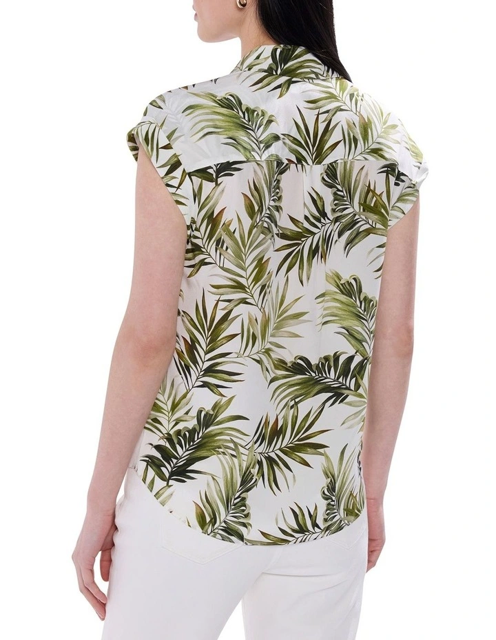 Leaf The City Silk Shirt in Ivory Multi image 4