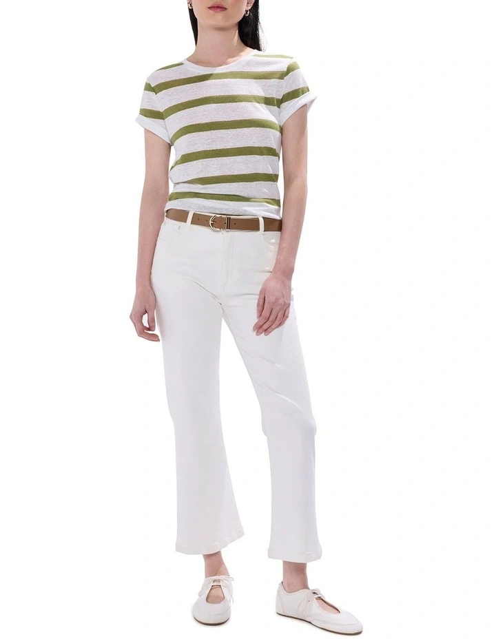 Cecilia Stripe Tee in Green Stripe image 2
