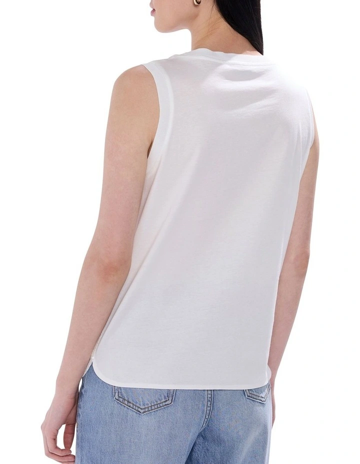 Feel Special Sequin Tank in White image 4