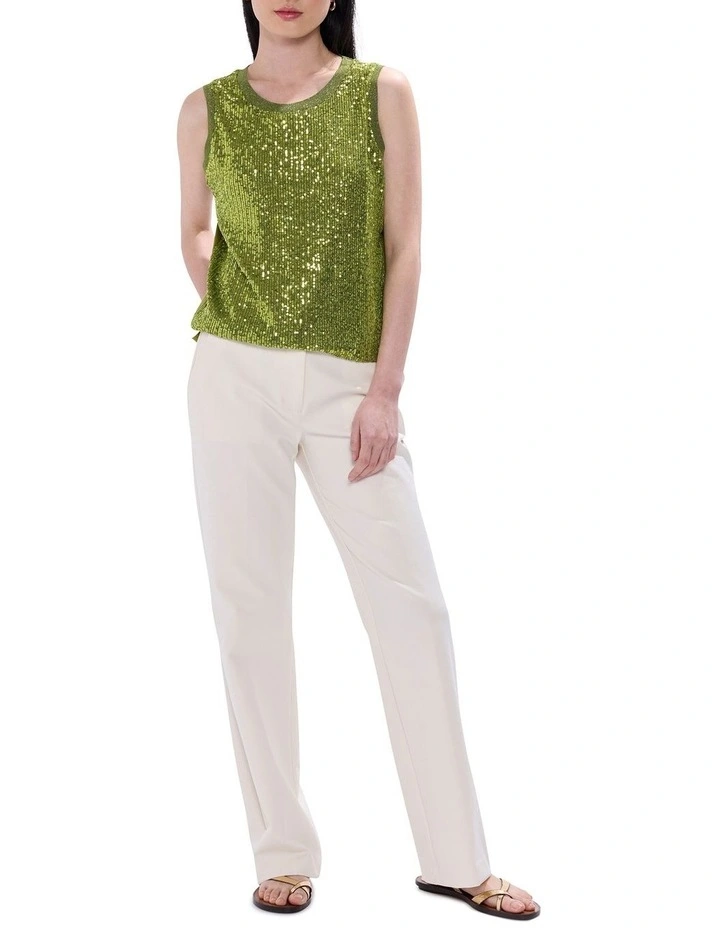 Feel Special Sequin Tank in Olive image 2