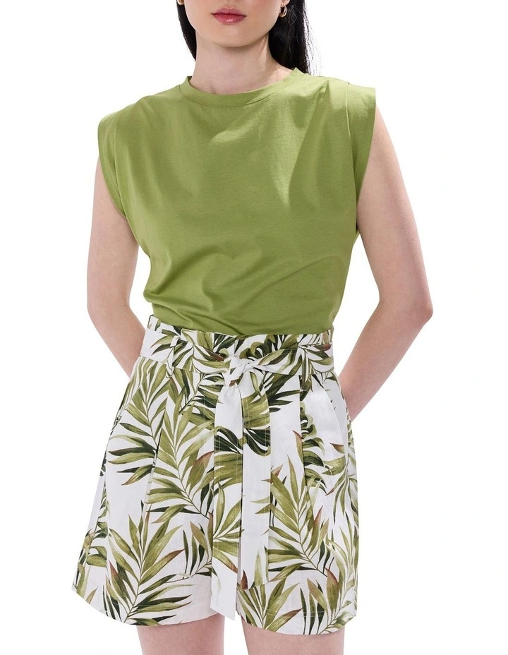 Darcy Mercerised Cotton Tee in Olive image 1