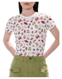 Just Add Water Tee in Ivory Multi