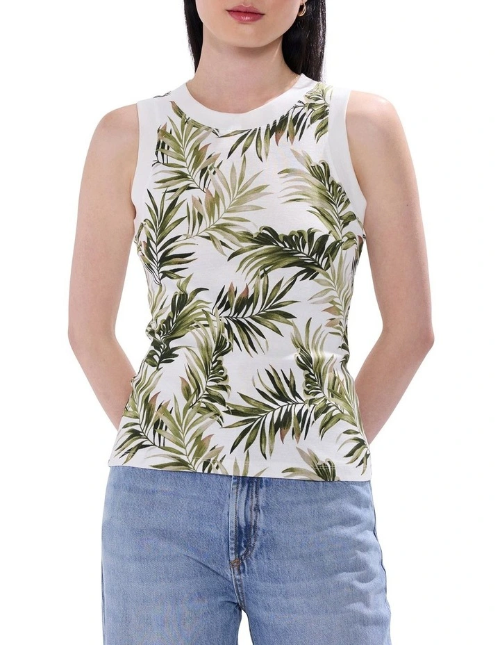 Leaf The City Tank in Ivory Multi image 1