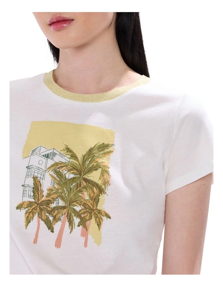 Palm Cove Tee in White image 3