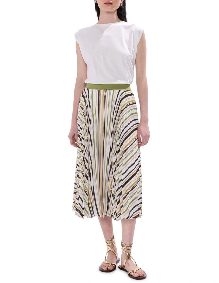 In The Spot-stripe! Skirt in Green Stripe image 1