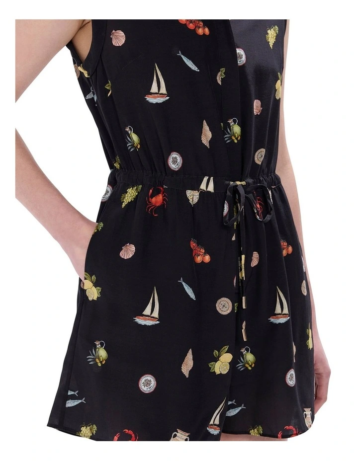 Just Add Water Playsuit in Black Multi image 3