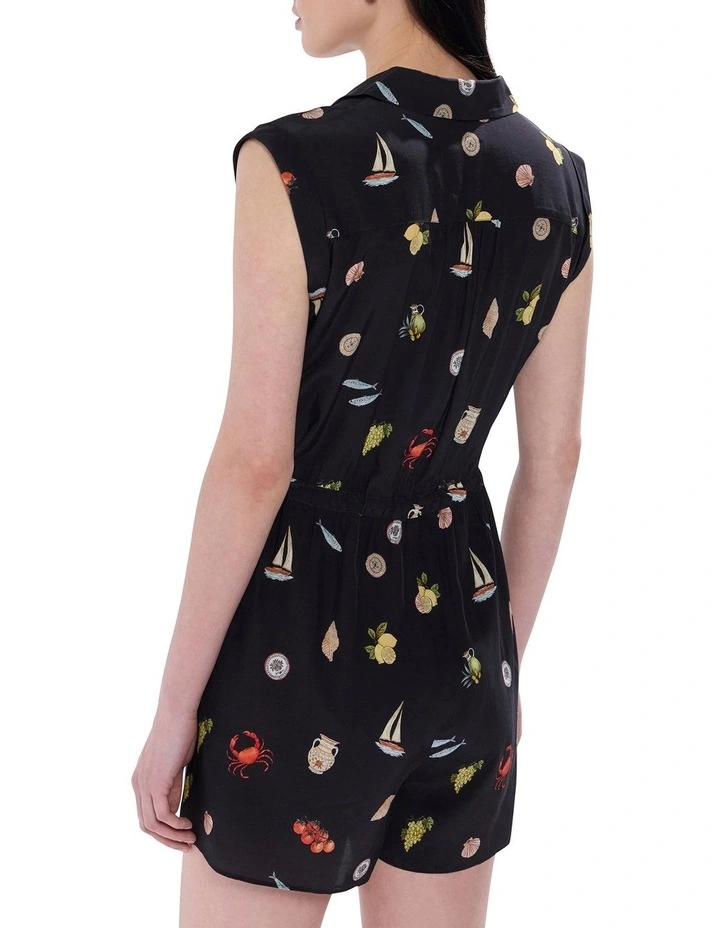 Just Add Water Playsuit in Black Multi image 4