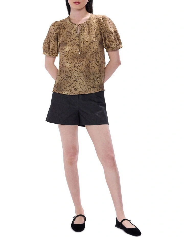 Spot To The Top Blouse in Brown Multi image 2