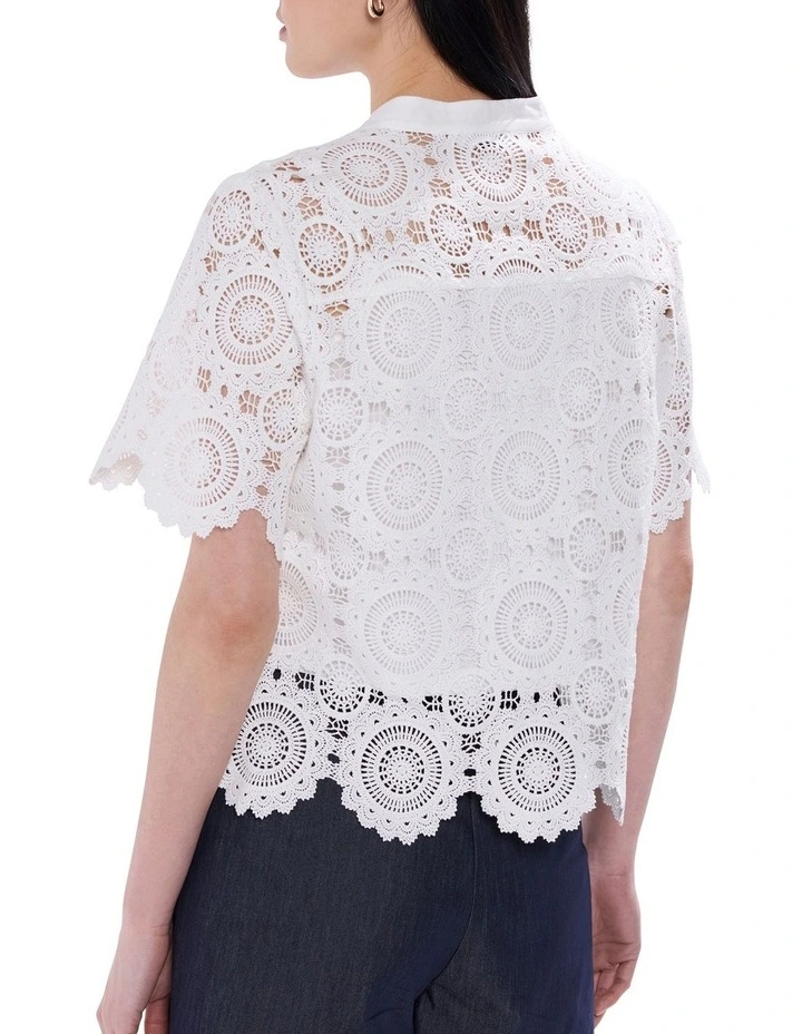 Juni Lace Top in White image 4