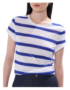 Cecilia Stripe Tee in Blue Stripe