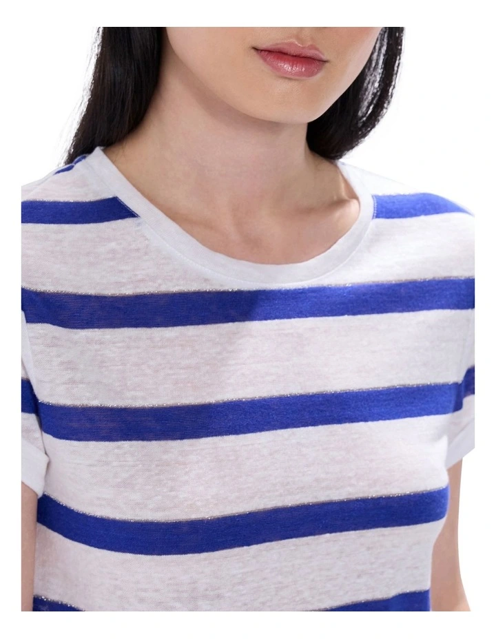 Cecilia Stripe Tee in Blue Stripe image 3