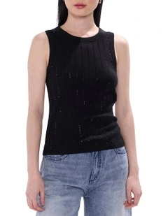 Brooke Hot Fix Tank in Black