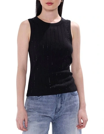 Brooke Hot Fix Tank in Black