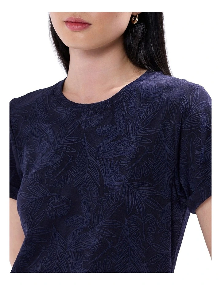 Kelsi Jacquard Tee in Navy image 3