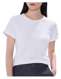 Kelsi Jacquard Tee in White