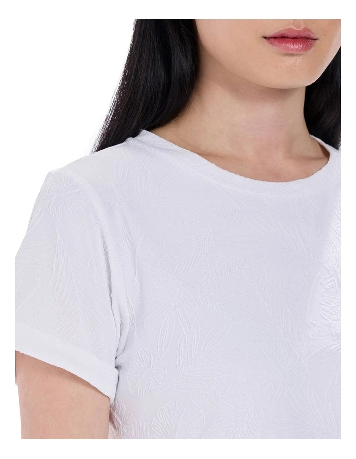 Kelsi Jacquard Tee in White image 3