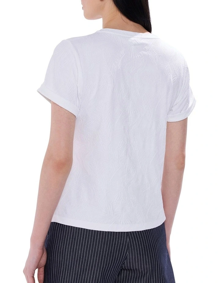 Kelsi Jacquard Tee in White image 4
