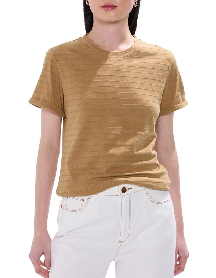 Sana Textured Tee in Cocoa Brown image 1