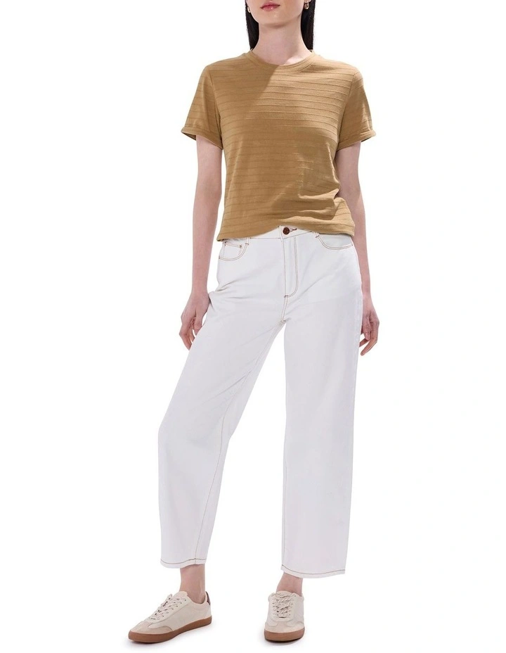 Sana Textured Tee in Cocoa Brown image 2