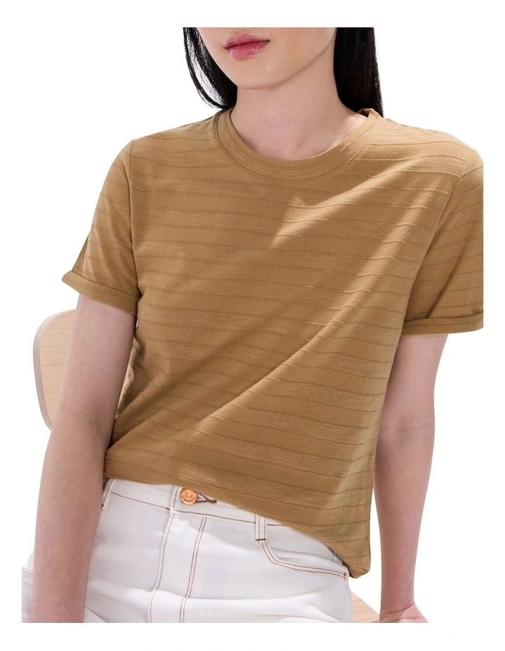 Sana Textured Tee in Cocoa Brown image 3