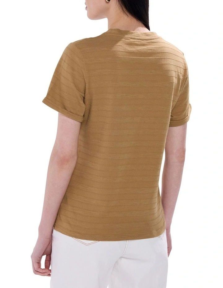 Sana Textured Tee in Cocoa Brown image 4