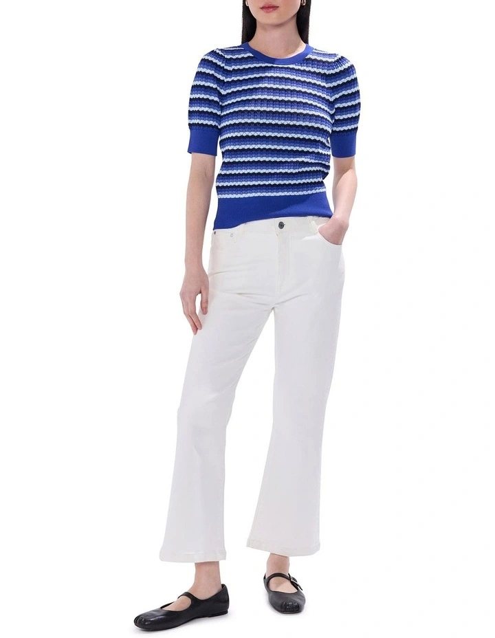 Sharpay Stripe Knit Top in Blue Stripe image 2