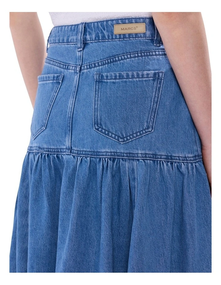 Gabriella Denim Midi Skirt in Messina Blue image 3