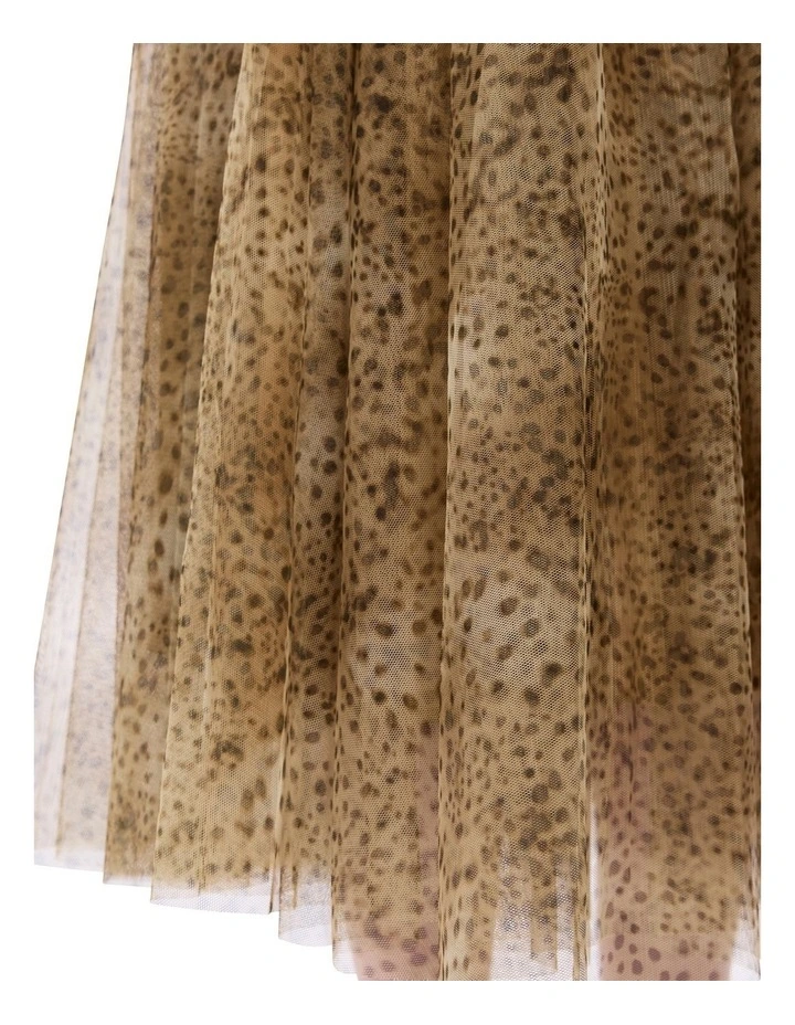 Spot To The Top Tulle Skirt in Brown Multi image 3