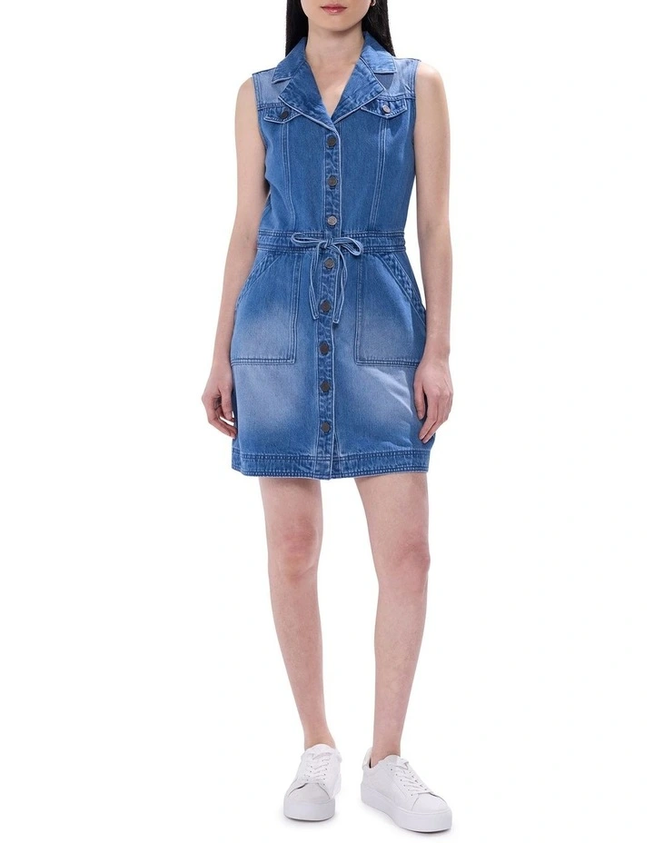 Gabriella Denim Mini Dress in Messina Blue image 1