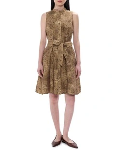 Spot To The Top Dress in Brown Multi