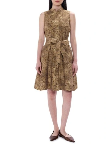 Spot To The Top Dress in Brown Multi